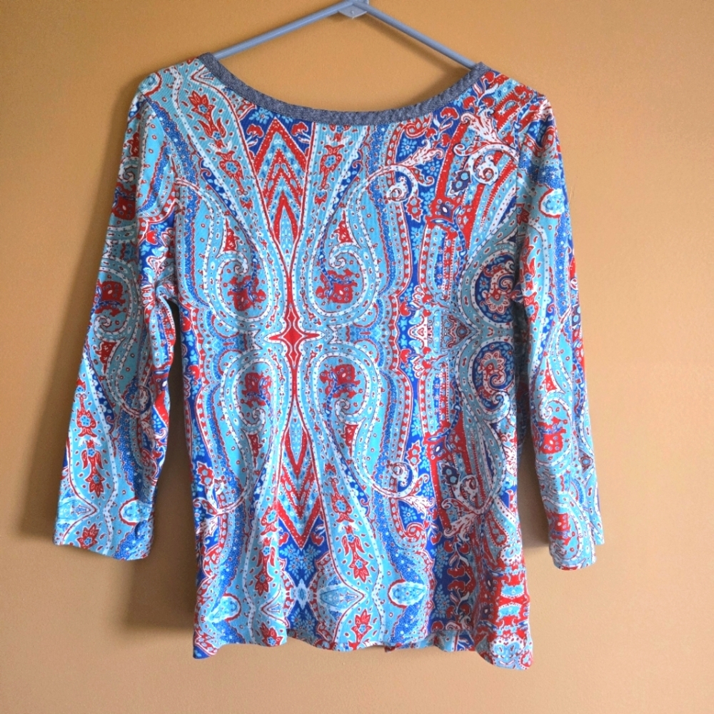 Jones NY Sport Boho Top PTP=18.75"
